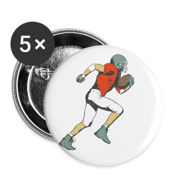 Football player - Buttons small 1''/25 mm (5-pack) - white - Front