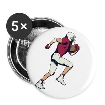 Football player - Buttons small 1''/25 mm (5-pack) - white - Front