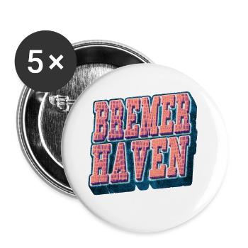 Bremerhaven Germany City Font Vintage - Buttons small 1''/25 mm (5-pack) - white - Front