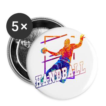 Handball Handball Player Handball Player Vintage Retro - Lot de 5 petits badges (25 mm) - blanc - Devant