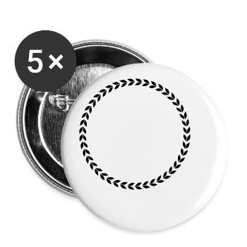 Couronne - Lot de 5 petits badges (25 mm) - blanc - Devant