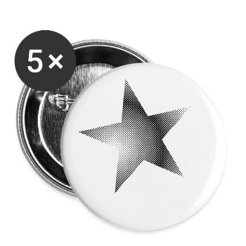 Stern Punkte - Buttons klein 25 mm (5er Pack) - Weiß - Vorne