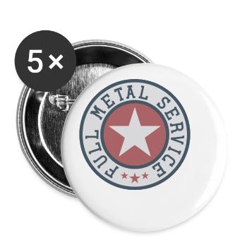Full Metal Service - Buttons small 1''/25 mm (5-pack) - white - Front