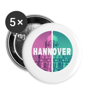 Hanovre Allemagne Ville Skyline Home Love - Lot de 5 petits badges (25 mm) - blanc - Devant