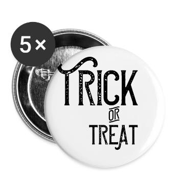 Trick or treat - Buttons small 1''/25 mm (5-pack) - white - Front
