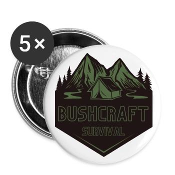 Bushcraft survival - Buttons small 1''/25 mm (5-pack) - white - Front