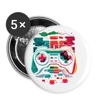 Retro Console - Buttons small 1''/25 mm (5-pack) - white - Front