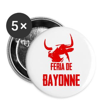 Feria de Bayonne - Buttons small 1''/25 mm (5-pack) - white - Front