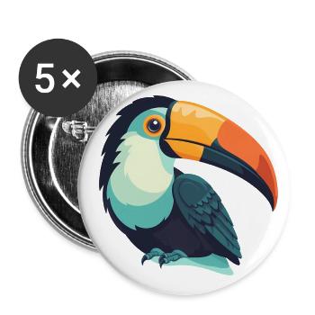 colorful toucan - Buttons small 1''/25 mm (5-pack) - white - Front