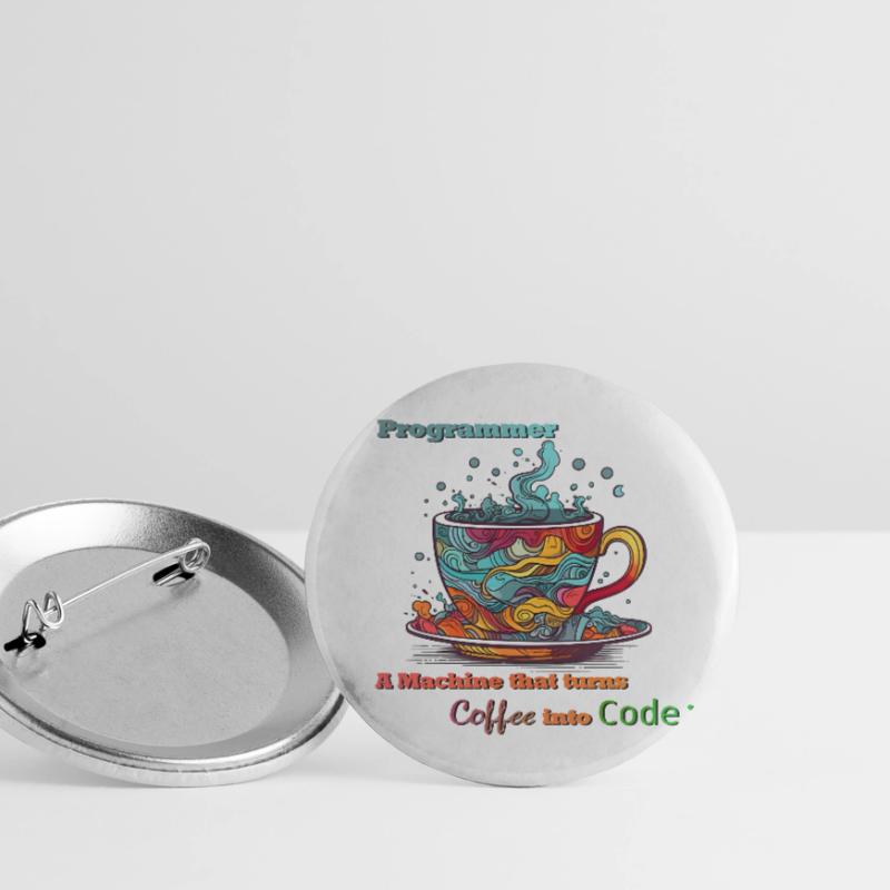 Programmer - Coffee into Code Buttons klein 25 mm (5er Pack)