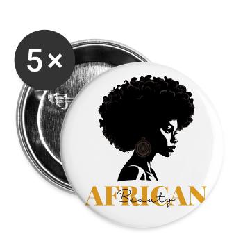 Beauté africaine - Lot de 5 petits badges (25 mm) - blanc - Devant