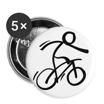 Fahrradfahrer Radrennen - Buttons klein 25 mm (5er Pack) - Weiß - Vorne