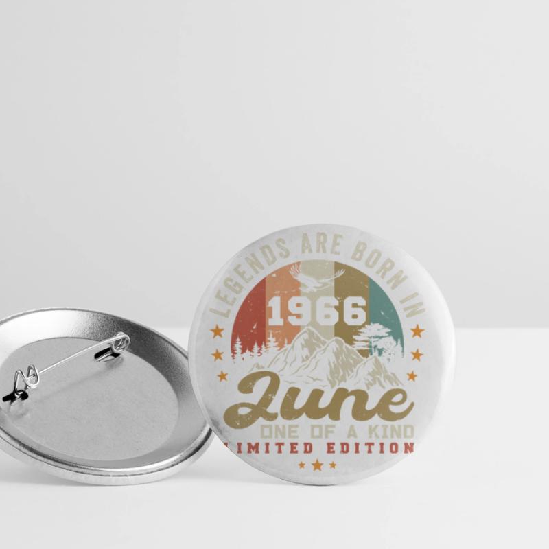June 1966 Anniversary Juni 1966 Juni Buttons small 1''/25 mm (5-pack)