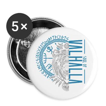 Keltischer Wikinger Knoten & Bär Soul of Valhalla - Buttons klein 25 mm (5er Pack) - Weiß - Vorne
