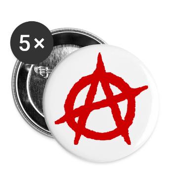 Anarchy Ein Logo - Buttons klein 25 mm (5er Pack) - Weiß - Vorne