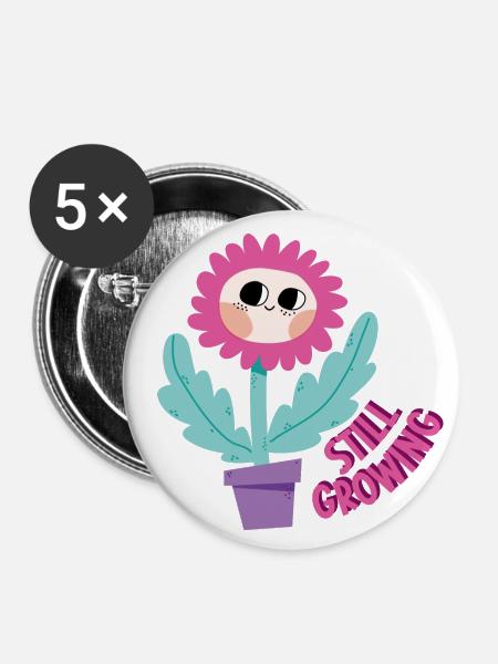 Still Growing - Buttons klein 25 mm (5er Pack) - Weiß