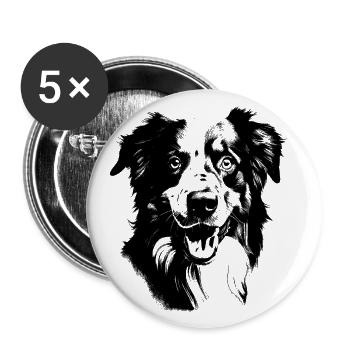 Australian Shepherd - Buttons klein 25 mm (5er Pack) - Weiß - Vorne