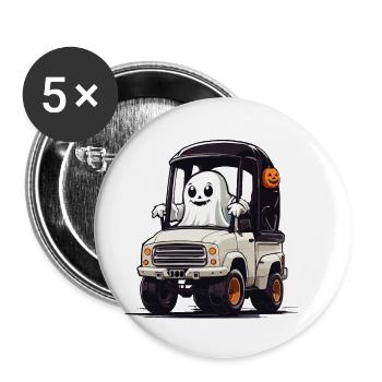Ghost Driver Halloween Ghost Fun on Wheels - Lot de 5 petits badges (25 mm) - blanc - Devant