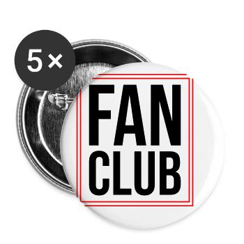 Fan Club - Buttons klein 25 mm (5er Pack) - Weiß - Vorne
