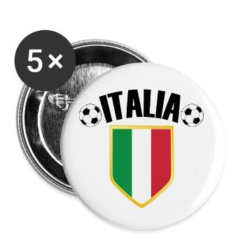 Italia Italy Wappen Fußballfan - Buttons klein 25 mm (5er Pack) - Weiß - Vorne