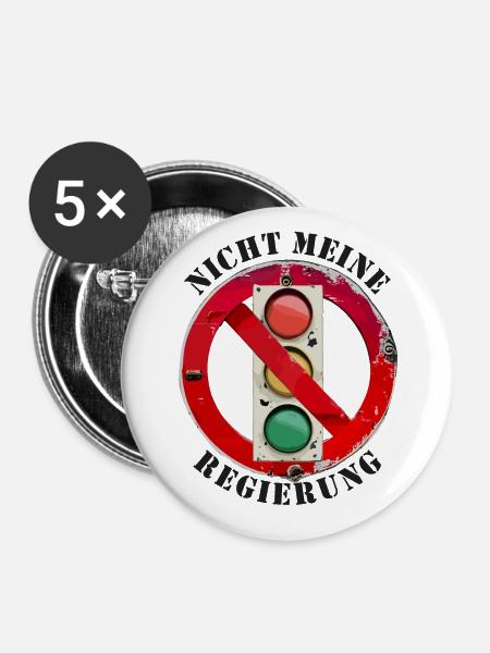 Ampel Nicht meine Regierung - Buttons klein 25 mm (5er Pack) - Weiß
