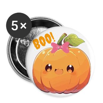 Frighteningly Cute Pumpkin / Gift Idea - Buttons small 1''/25 mm (5-pack) - white - Front