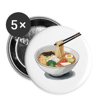Japanische Ramen Nudelsuppe Aesthetic Design - Buttons klein 25 mm (5er Pack) - Weiß - Vorne