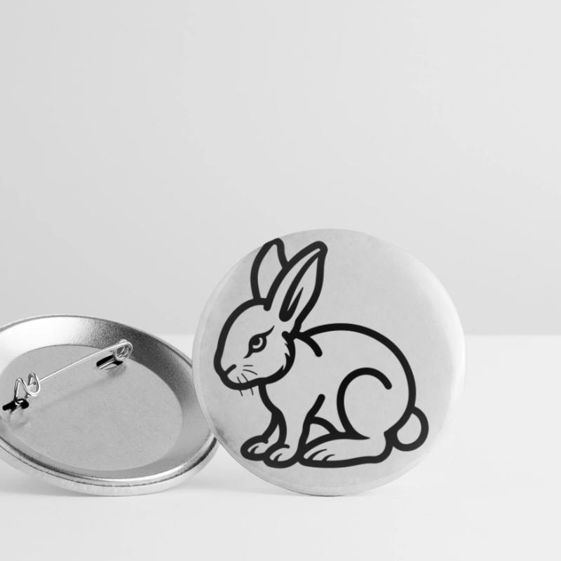 Bunny Easter Buttons small 1''/25 mm (5-pack)