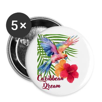 Carribean Dream - Buttons klein 25 mm (5er Pack) - Weiß - Vorne