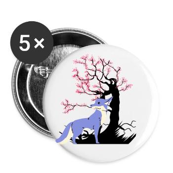 Fuchs Fantasy Waldtier Märchenfigur Kind - Buttons klein 25 mm (5er Pack) - Weiß - Vorne