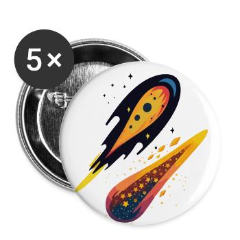 Sternschnuppen - Buttons klein 25 mm (5er Pack) - Weiß - Vorne