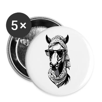 Mama Pferd Stilvolle Pferdeliebe Design - Buttons klein 25 mm (5er Pack) - Weiß - Vorne