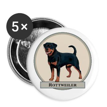 I love Rottweiler – Ich liebe Rottweiler - Buttons klein 25 mm (5er Pack) - Weiß - Vorne