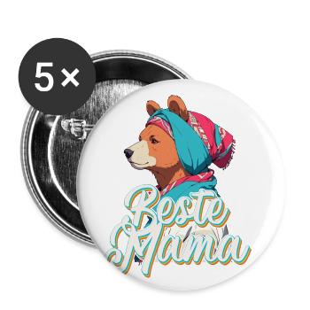 Best Mom Funny Mother's Day Design Highlights - Buttons small 1''/25 mm (5-pack) - white - Front
