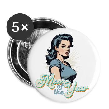 Mutter des Jahres Lustige Mutti Stolze Mama Design - Buttons klein 25 mm (5er Pack) - Weiß - Vorne