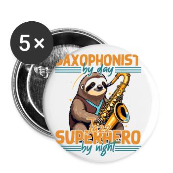Lustiger Saxophon Spruch Für Jazz Fans - Buttons klein 25 mm (5er Pack) - Weiß - Vorne