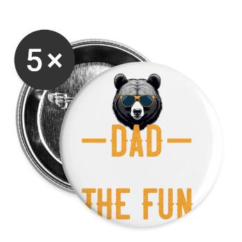 Funny Father Saying Perfect Dad Style - Buttons small 1''/25 mm (5-pack) - white - Front
