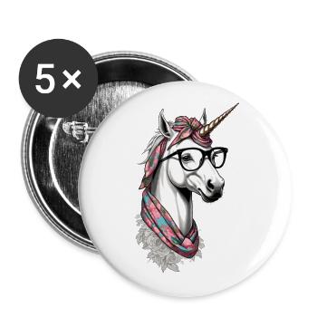 Licorne Maman Drôle Fête des Mères Licornes Amoureux - Lot de 5 petits badges (25 mm) - blanc - Devant