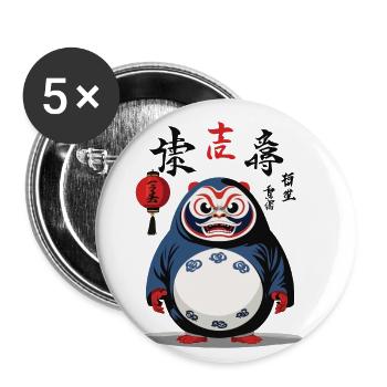 Japanese Daruma Aesthetic Yokai Vintage Design - Buttons small 1''/25 mm (5-pack) - white - Front