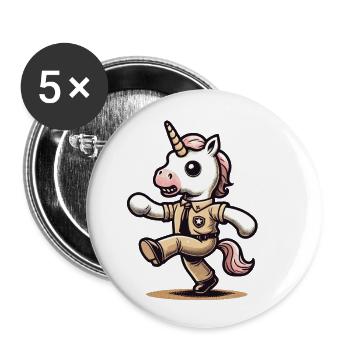Drôle Sheriff Licorne Halloween Party - Lot de 5 petits badges (25 mm) - blanc - Devant