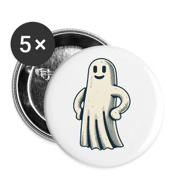 Lustiger Vintage Geist Retro Art Style Halloween - Buttons klein 25 mm (5er Pack) - Weiß - Vorne