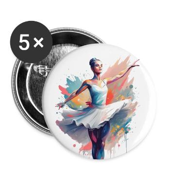 Une danseuse de ballet abstraite - Lot de 5 petits badges (25 mm) - blanc - Devant