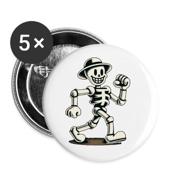 Retro Vintage Cartoon Halloween Costume Decoration - Buttons small 1''/25 mm (5-pack) - white - Front