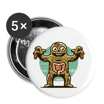 Halloween Costume Décoration Spooky Party Design - Lot de 5 petits badges (25 mm) - blanc - Devant
