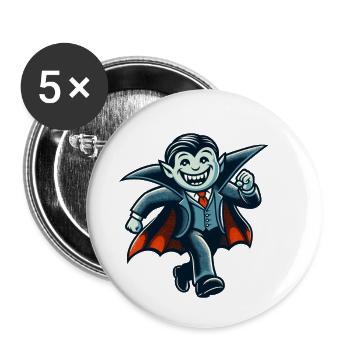 Rétro Vintage Style Halloween Costume Vampire Décoration - Lot de 5 petits badges (25 mm) - blanc - Devant