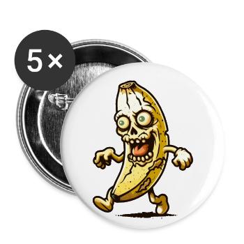 Zombie Banana Halloween Costume Decoration - Buttons small 1''/25 mm (5-pack) - white - Front