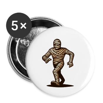 Rétro Vintage Style Momie Halloween Costume Décoration - Lot de 5 petits badges (25 mm) - blanc - Devant