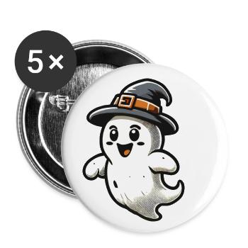 Funny Witch Ghost Spooky Party - Buttons small 1''/25 mm (5-pack) - white - Front