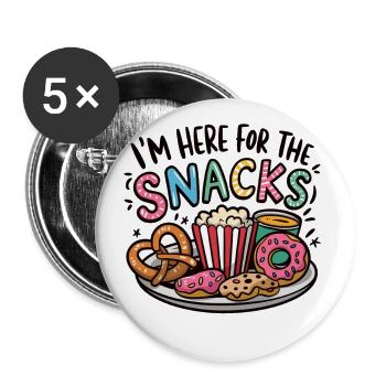 Snacks sind mein Leben - Buttons klein 25 mm (5er Pack) - Weiß - Vorne