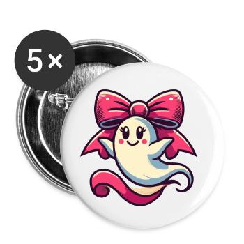 Niedliches Halloween Gespenst Geiser Tochter - Buttons klein 25 mm (5er Pack) - Weiß - Vorne